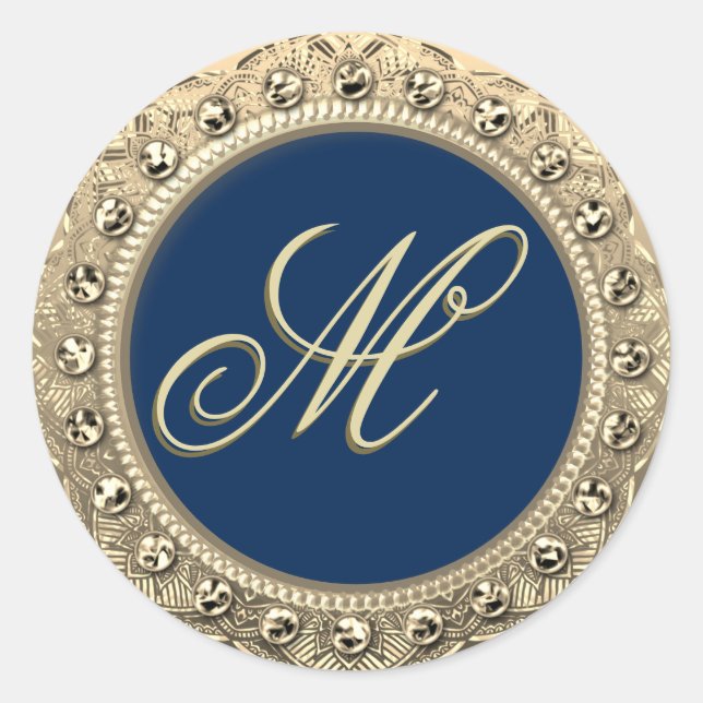 Sello de oro monograma personalizado (Anverso)