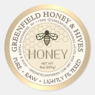 Sello de oro y miel de marfil con abeja y abeja