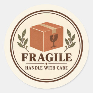 Sello de Paquete Frágil Vintage con Precaución