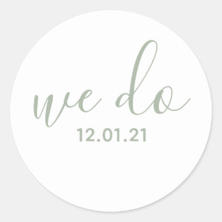 Sello de Pegatina de Fecha de Boda We Do