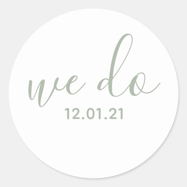 Sello de Pegatina de Fecha de Boda We Do (Anverso)