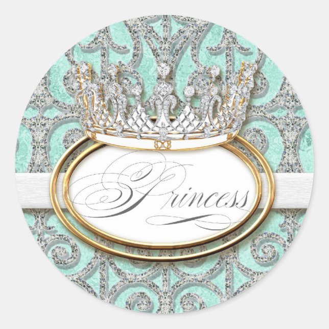 Sello de Pegatina de la Corona de la Princesa Real (Anverso)