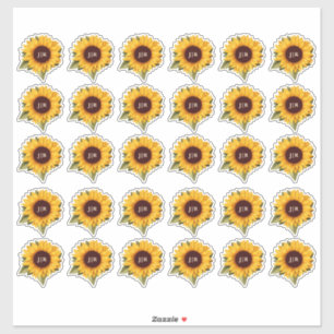 Sello de Pegatina de Sobre con Monograma de Giraso