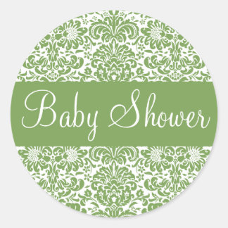 Sello de Pegatina de sobre Damask de Baby Shower
