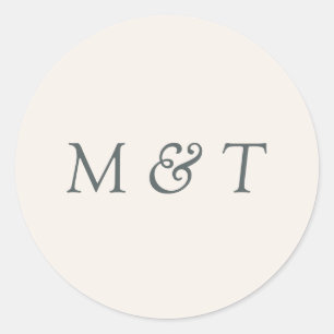 Sello de Pegatina de Sobre de Monograma de Boda Mi