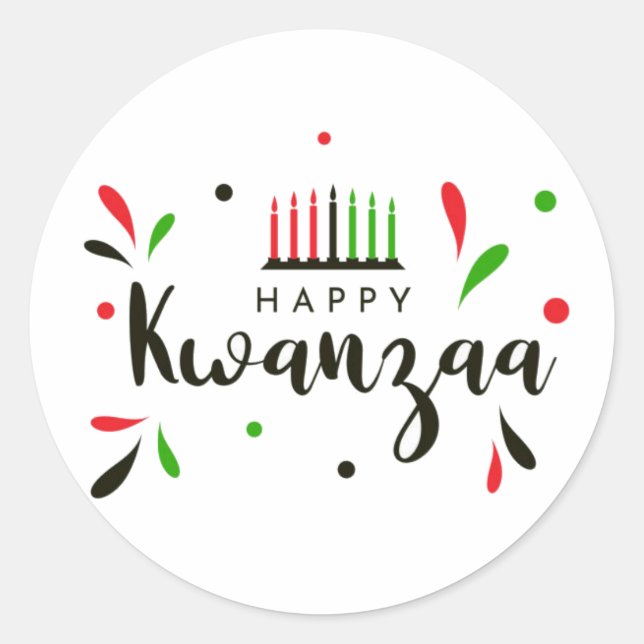 Sello de Pegatina de Sobre Feliz Kwanzaa (Anverso)