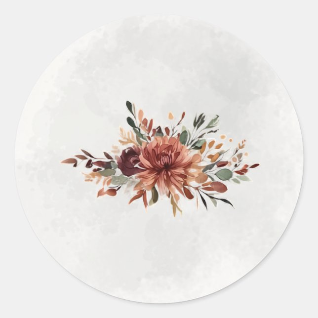 Sello de Pegatina de Sobre Floral de Otoño Malhumo (Anverso)