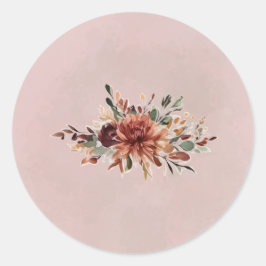 Sello de pegatina de sobre floral de otoño tempera