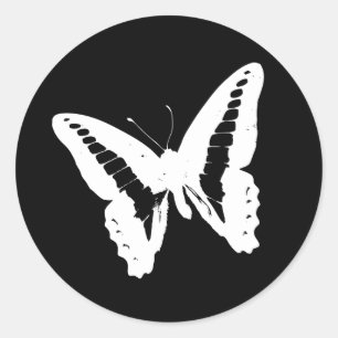 Sello de Pegatina de sobres de mariposa negra