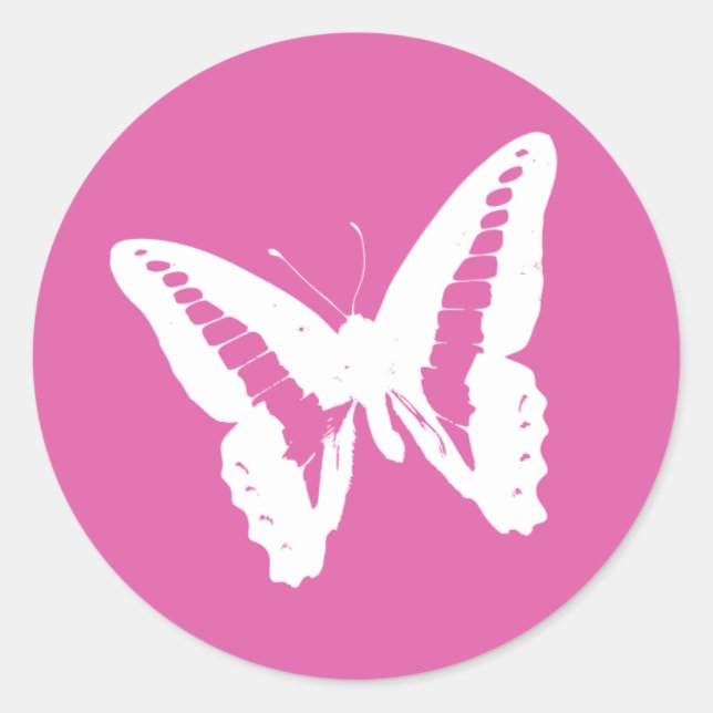 Sello de Pegatina de sobres de mariposa rosa Bubbl (Anverso)