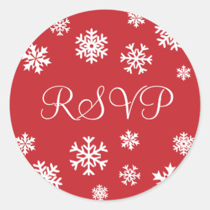 Sello de Pegatina de sobres RSVP Snowflakes