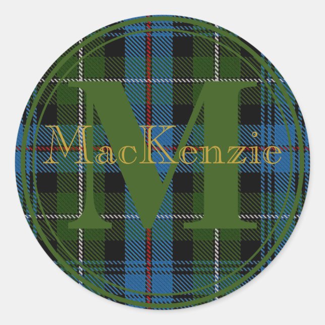 Sello de Pegatina inicial de MacKenzie Tartan Gold (Anverso)