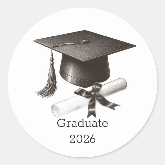 Sello de Pegatina para Sobre de Graduación Elegant (Anverso)