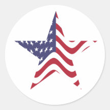 Sello de Pegatina rojo y azul de la estrella patri