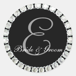 Sello de personalizable de monograma E de diamante