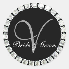 Sello de personalizable del monograma V del diaman