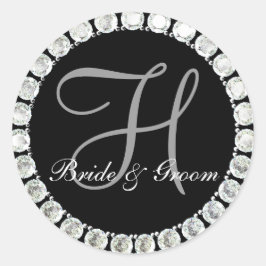Sello de personalizable H en monograma de diamante