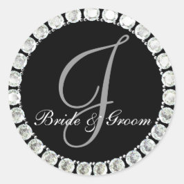 Sello de personalizable J en monograma de diamante