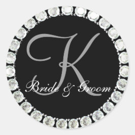 Sello de personalizable K monograma de diamante