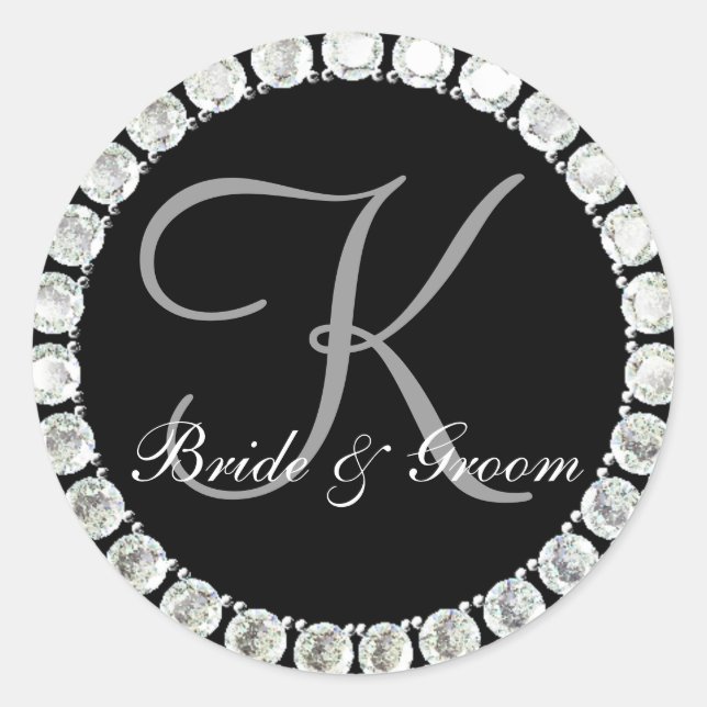 Sello de personalizable K monograma de diamante (Anverso)