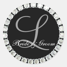 Sello de personalizable L monograma de diamante