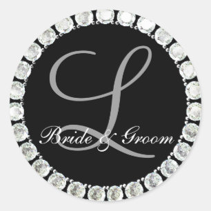 Sello de personalizable L monograma de diamante