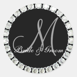 Sello de personalizable M en monograma de diamante