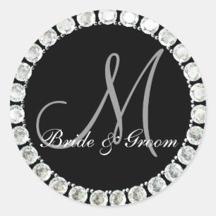 Sello de personalizable M en monograma de diamante