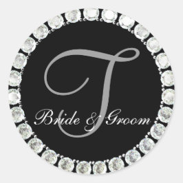 Sello de personalizable T en monograma de diamante