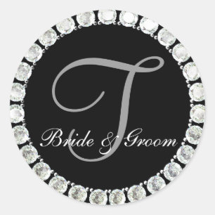 Sello de personalizable T en monograma de diamante