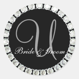 Sello de personalizable U monograma de diamante