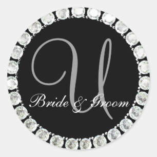 Sello de personalizable U monograma de diamante