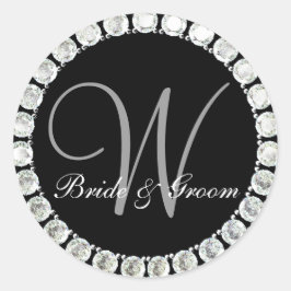 Sello de personalizable W en monograma de diamante