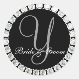 Sello de personalizable Y en monograma de diamante