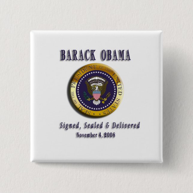 SELLO DE PRESIDENTE BARACK OBAMA DEL BOTÓN DE LA (Anverso)
