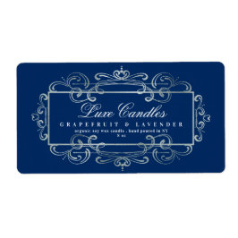 Sello de producto azul elegante de Relieve metaliz