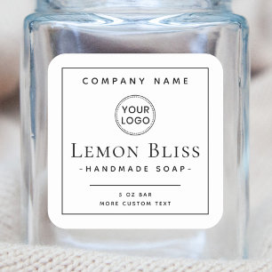 Sello de producto cuadrado del logotipo personaliz