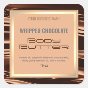 Sello de producto de marco dorado de onzas de choc