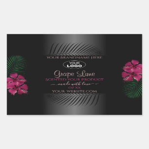 Sello de producto negro logotipo de flores rojas h