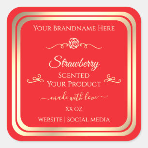 Sello de producto rojo de la captura de ojos Marco