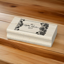 Sello de propiedad de borde floral