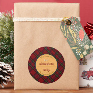 Sello de regalo de golosinas caseras de cuadros rú