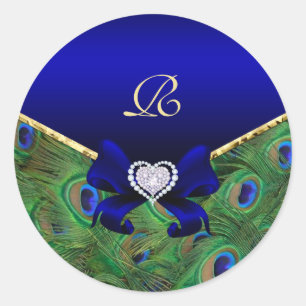 Sello de regalo del Boda Royal Blue Peacock