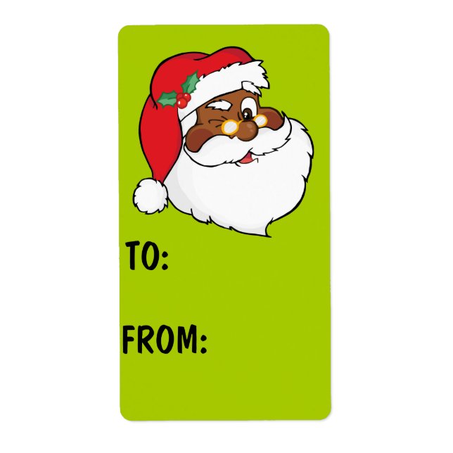 Sello de regalo secreto negro de Papá Noel (Frente)