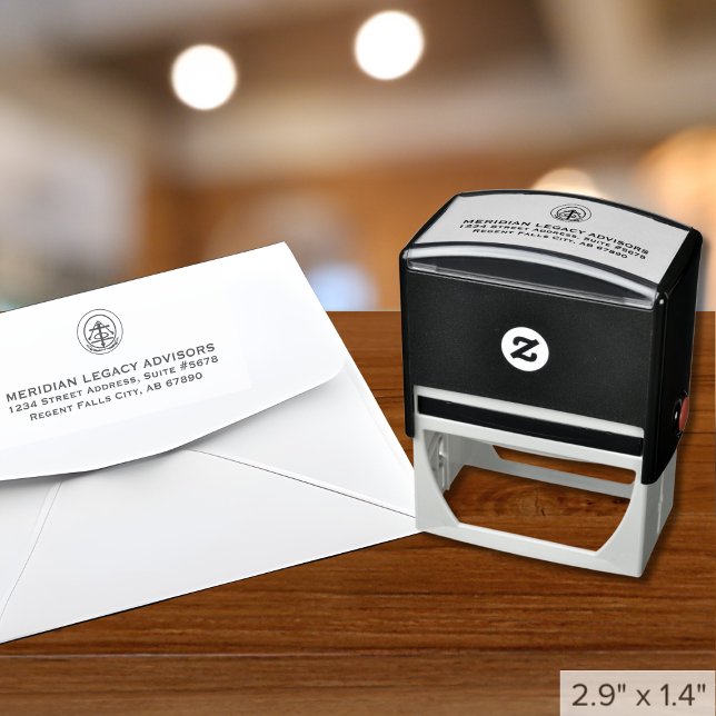 Sello de retorno de dirección de personalizado con (Custom Logo Return Address Self-inking Stamp, Customizable for Any Industry)