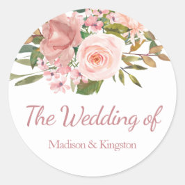 Sello de Rosa de oro y flores de Rubor