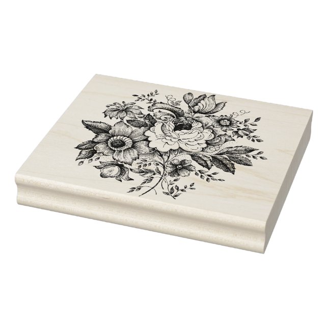 Sello de Rosa floral francés vintage (Sello)