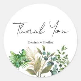 Sello de sobre con hoja botánica elegante