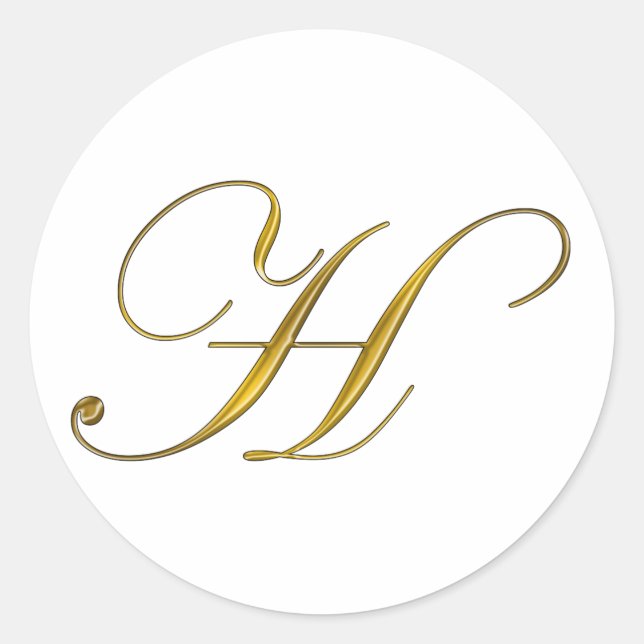 Sello de sobre con monograma H dorado (Anverso)
