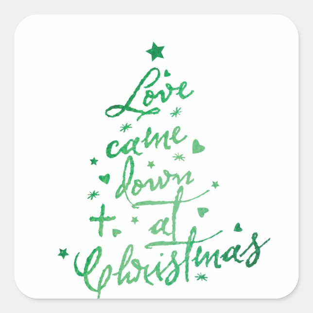 Sello de Sobre de árbol de Navidad Love Came Down (Anverso)